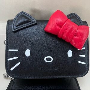 Balenciaga Kids Black and Red Cat Purse